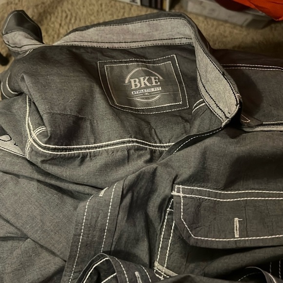 🔥 BKE Gray Denim Western Button Up Shirt XL Long Sleeve Casual Work Cowboy Rodeo - Picture 6 of 7